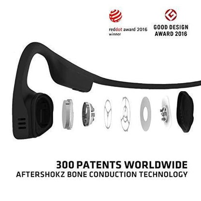 Aftershokz Titanium Bone Conduction Wireless Bluetooth Headphones, Black