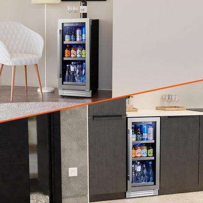 24 in Wine Cooler Refrigerator, 46 Bottle Wine Fridge Dual Zone with Modern Touch Intelligent Digital 40 Degree -65 Degree F Low Noise