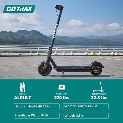 Adult Electric Scooter, 8.5 Inch Pneumatic Tires, MAX Range 14/18 Miles, MAX Speed 15.5/18 MPH, Powered by 300 Watt Motor