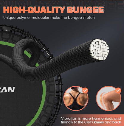 Bcan 450/550 Lbs Foldable Mini Trampoline, 40"/48" Fitness Trampoline with Bungees, U Shape Adjustable Foam Handle
