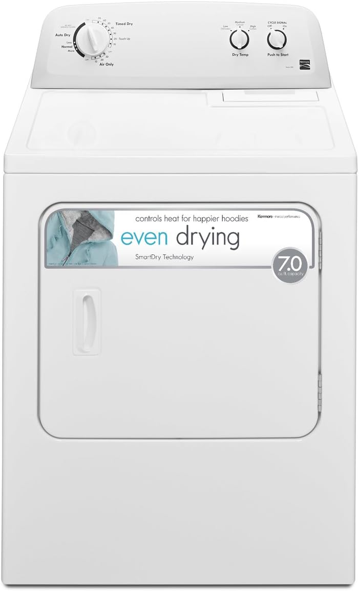 29 in Front Load Electric Dryer with Wrinkle Guard and 7.0 Cubic Ft. Total Capacity, White