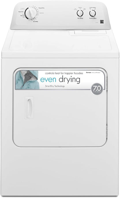 29 in Front Load Electric Dryer with Wrinkle Guard and 7.0 Cubic Ft. Total Capacity, White