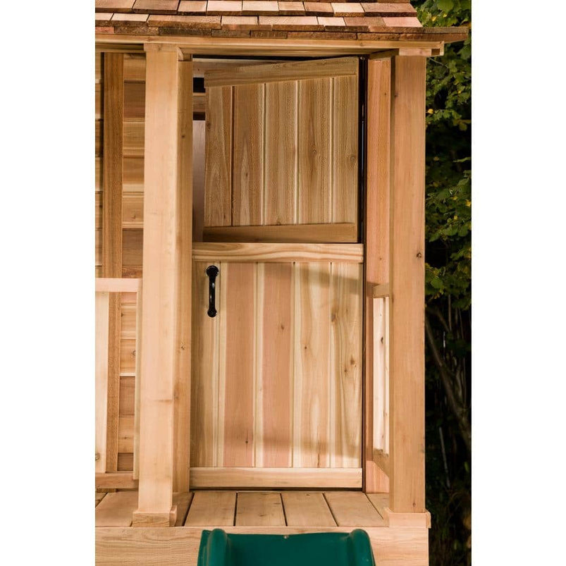 Outdoor Living Today Little Squirt 6 Ft. Cedar Playhouse with Windows and Dutch Door