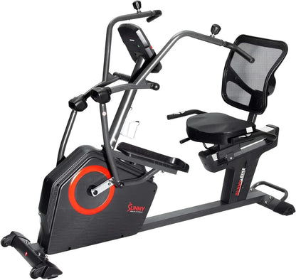 Health and Fitness Electromagnetic Recumbent Cross Trainer Exercise Elliptical Bike W/Arm Exercisers