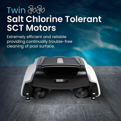 Betta Se Solar Powered Automatic Robotic Pool Surface Skimmer Cleaner with 30-Hour Continuous Cleaning Battery Power and Re-Engineered Twin Salt