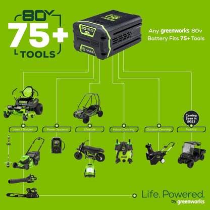 80V Cordless 21 in Self-Propelled Brushless Lawn Mower, Greenworks