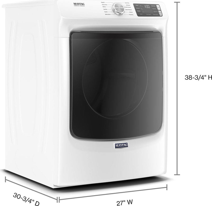 MED6630HW Front-Loading Electric Dryer, White