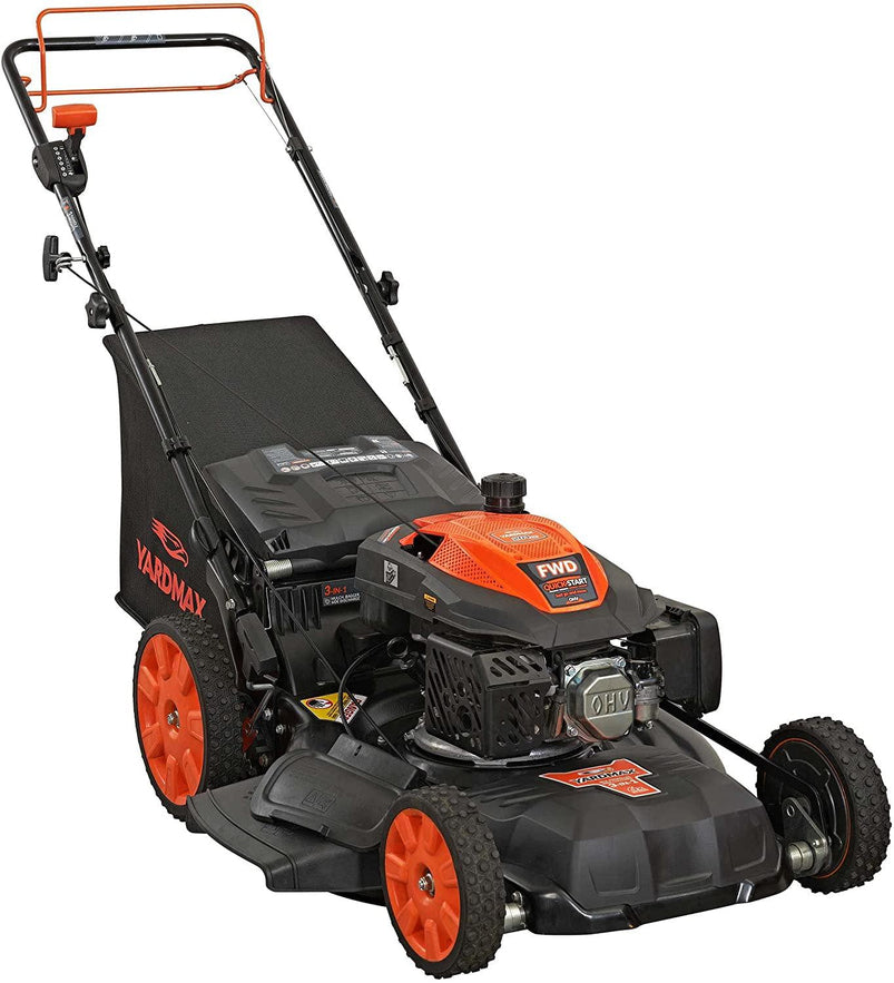 YG2860 22 in 201cc 3-in-1 Gas Self-Propelled Lawn Mower with Cvt and High Wheels