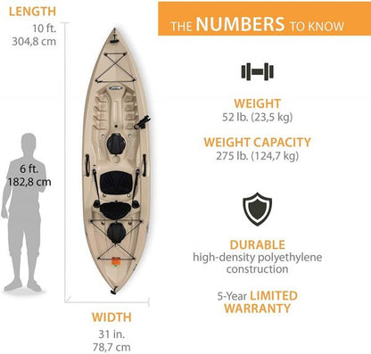 Lifetime 90806 Tamarack Angler 100 Fishing Kayak C 2 Pack Paddles Included