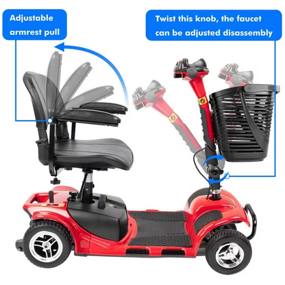 Ultralite Mobility 4-Wheel Scooter, Portable and Lightweight, 14-Mile Range, Model A898