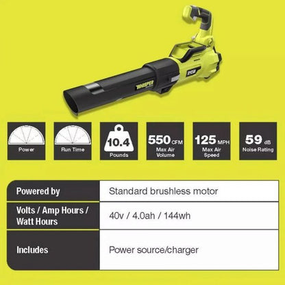 40V Brushless 20 In. Walk Behind Self Propelled Mower String Trimmer Leaf Blower with 2 Batteries and 2 Chargers