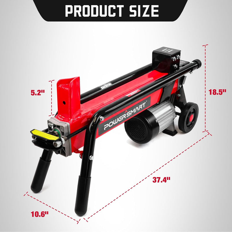 Powersmart Electric Log Splitter 7-Ton, Efficient Wood Splitter with 3500 Motor Speed, 15 Amp