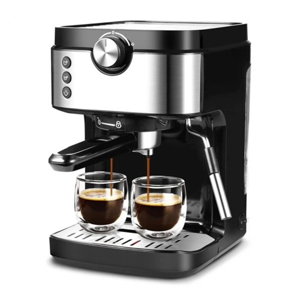 Steam Espresso Machine, Latte and Cappuccino Maker with Milk Frother, 20 Bar Italian Pump, Automatic Setting of Coffee Volume, 900ml Water Tank