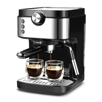 Steam Espresso Machine, Latte and Cappuccino Maker with Milk Frother, 20 Bar Italian Pump, Automatic Setting of Coffee Volume, 900ml Water Tank