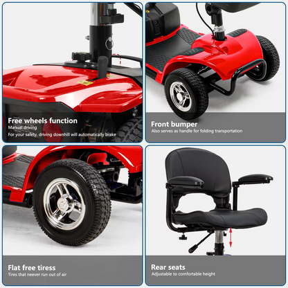 Ultralite Mobility 4-Wheel Scooter, Portable and Lightweight, 14-Mile Range, Model A898
