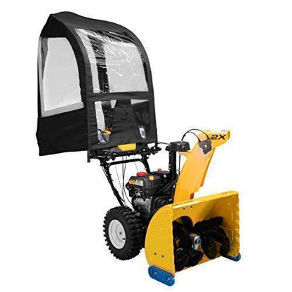Deluxe Universal Snow Thrower Cab, Black, Fits Most Two and Three-Stage Snow Blowers, Includes Storage Pouch and Reflective Fabric