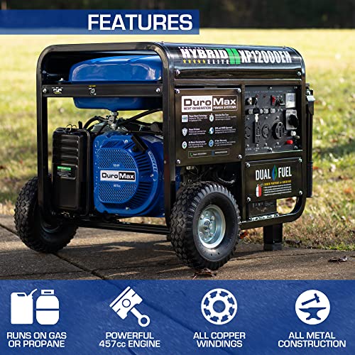 XP12000EH Dual Fuel Generator, 12, 000W Gas/Propane, 457cc 4-Stroke Engine, EPA/Carb Compliant