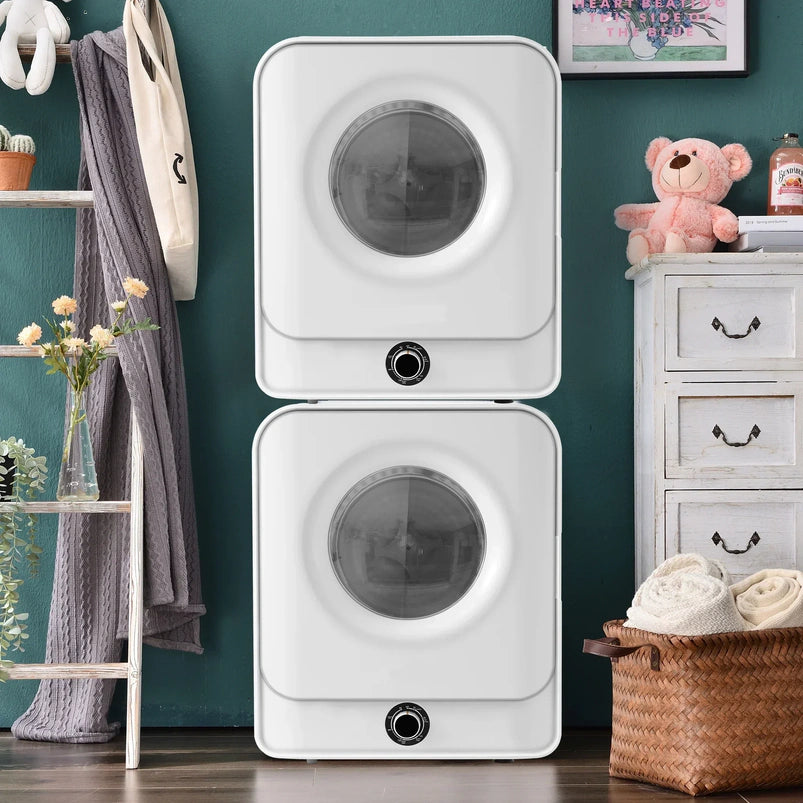 1.95 Cu. Ft. Front Load Clothes Dryer, Portable Compact Dryer 830W, 5 Drying Modes, Stainless Steel Drum, with Overheat Protection, Dust Removal