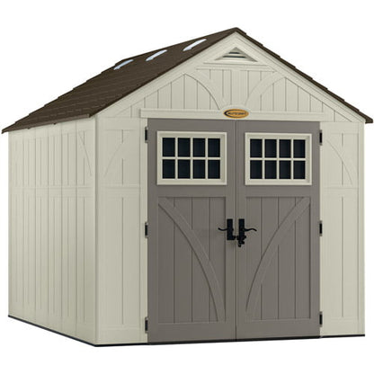 Suncast 8 x 10 Ft. Metal and Resin Storage Shed, Vanilla