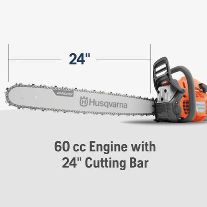 460 Rancher Gas Powered Chainsaw, 60.3-Cc 3.6-HP, 2-Cycle X-Torq Engine, 24 Inch Chainsaw with Automatic Adjustable Oil Pump, for Wood Cutting