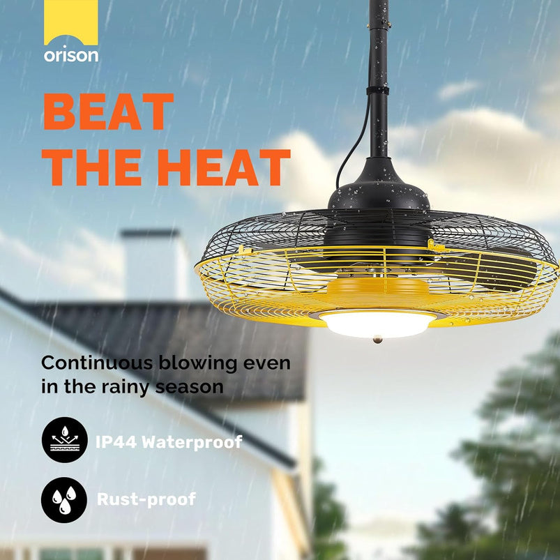 21 in Outdoor Ceiling Fan with Light, Plug in Ceiling Fan with Remote, Gazebo Fans Outdoor Hanging for Patios Waterproof