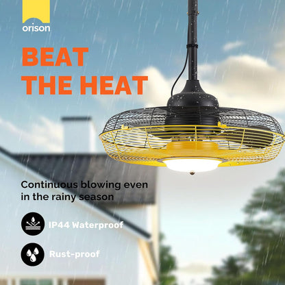 21 in Outdoor Ceiling Fan with Light, Plug in Ceiling Fan with Remote, Gazebo Fans Outdoor Hanging for Patios Waterproof