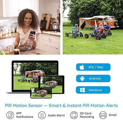 3G/4G Lte Outdoor Solar-Powered Celluar Security Camera, Wirefree Rechargeable Battery Camera System