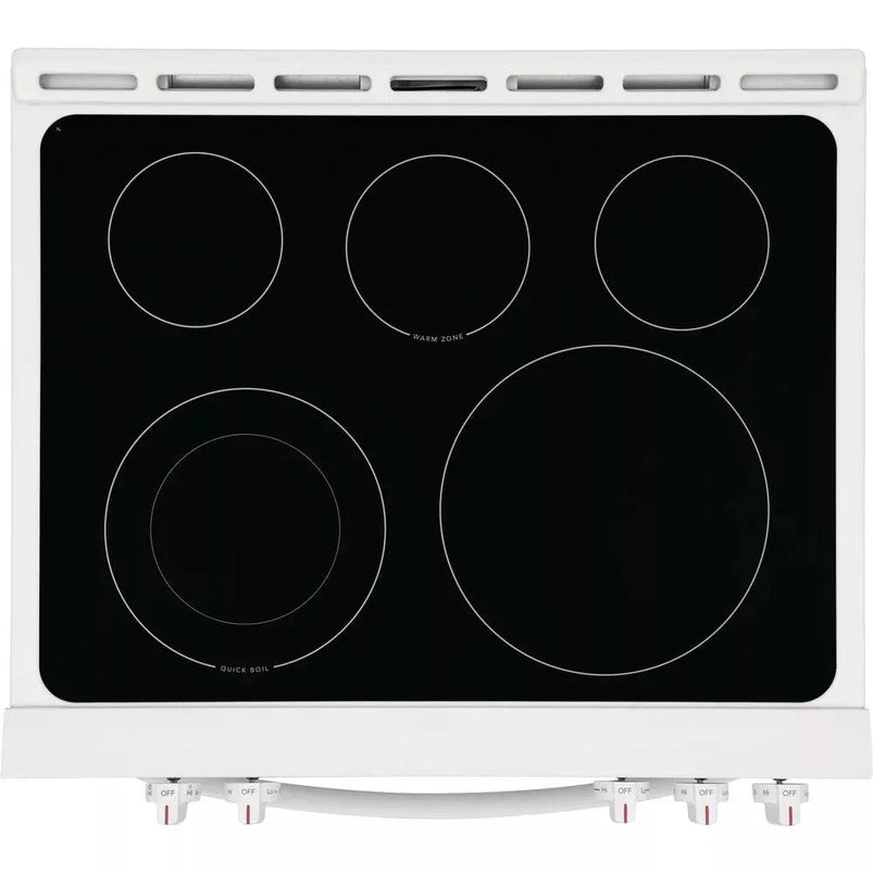 30 In. 5.0 Cu. Ft. Single Oven, White with Nvs Black Glass