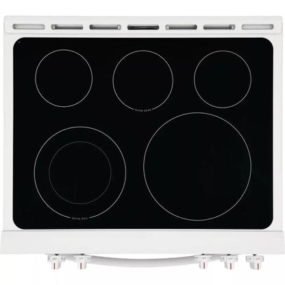 30 In. 5.0 Cu. Ft. Single Oven, White with Nvs Black Glass