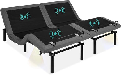 Best Choice Products Ergonomic Twin XL Size Adjustable Bed Frame, Electric Base W/Wireless Remote Control, Nightlight, Massager, 2 USB Ports