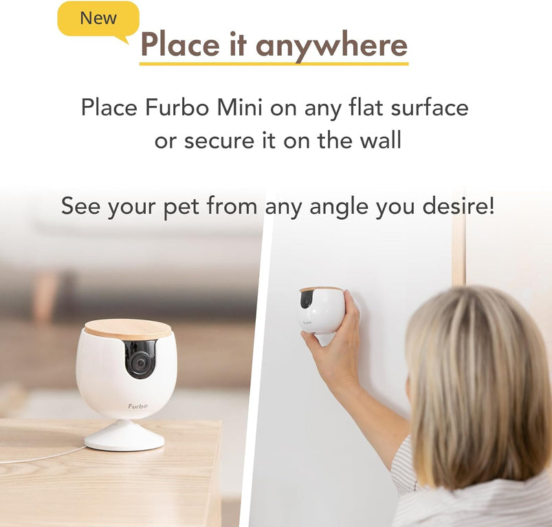 360 Degree Cat Camera, See Your Cat from Anywhere, Rotating 360 Degree Cat Tracking, Treat Toss, Color HD Night Vision, 2-Way Audio