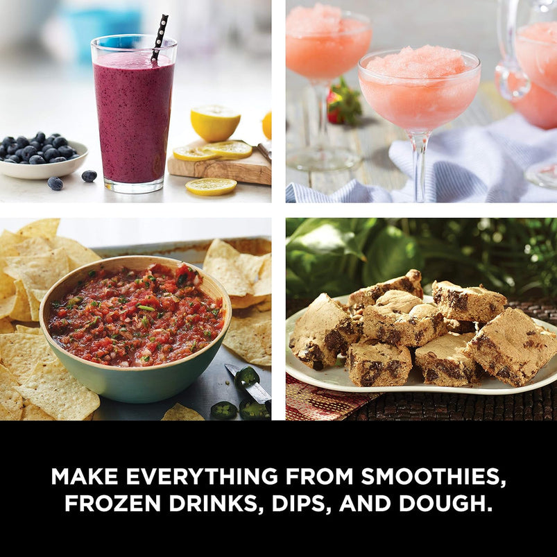 Mega Kitchen System, 1500W, 4 Functions for Smoothies, Processing, Dough, Drinks, with 72-oz. Blender Pitcher, 64-oz. Processor Bowl