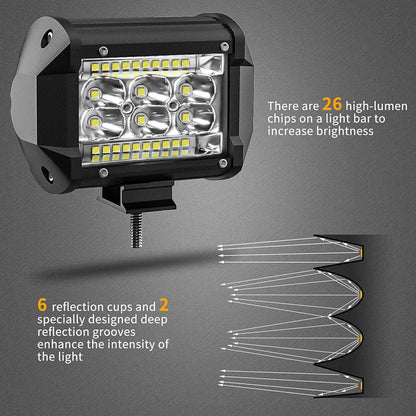 Bar, LED Light Bay 4 Inch 78W 5000lm LED Truck Working Light Spotlight Car Light Strip LED Light Bay 12V 24V Boat Pickup ATV UTV RV Spotlight, 10Pack