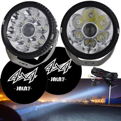 5 Inch 140W DHF10 LED Fog Lights 28000LM Floodlights and Spotlights Round Off-Road LED Pod Assist Lights Strip Driving Bumpers, Trucks, ATV Cars