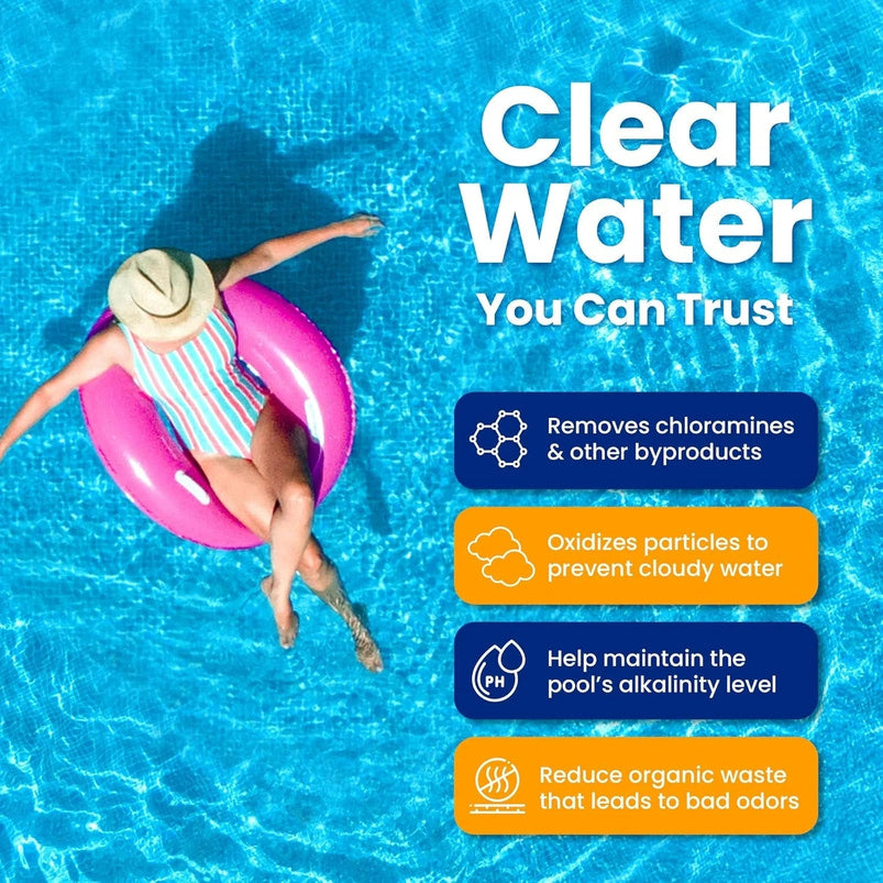 68% Calcium Hypochlorite Pool Shock for Swimming Pools, Chlorine Granules Swimming Pool Shock 50 Lbs Bucket