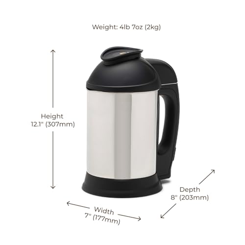 Almond Cow Nut Milk Maker Machine, Plant Based Maker for Homemade Almond, Oat, Cashew Nut Milks, Stainless Steel Food Machines, 5 6 Cups Per Batch