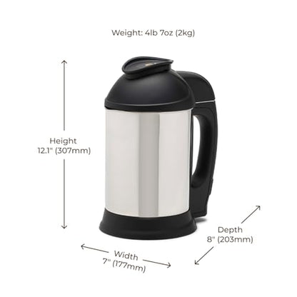 Almond Cow Nut Milk Maker Machine, Plant Based Maker for Homemade Almond, Oat, Cashew Nut Milks, Stainless Steel Food Machines, 5 6 Cups Per Batch