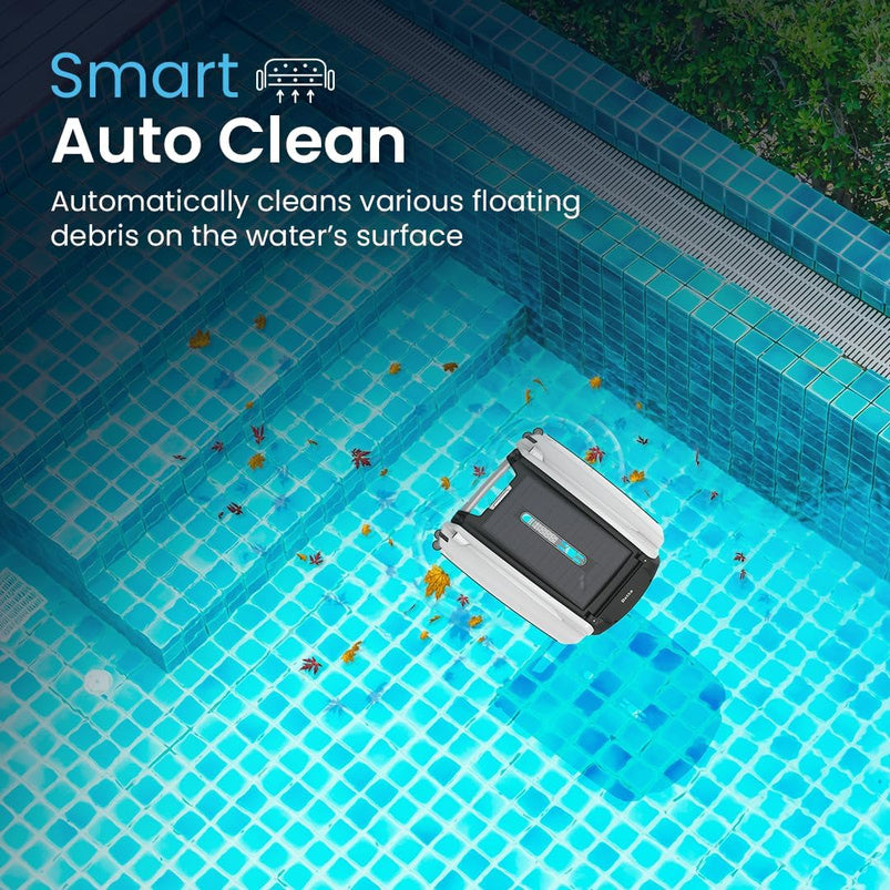 Betta Se Solar Powered Automatic Robotic Pool Surface Skimmer Cleaner with 30-Hour Continuous Cleaning Battery Power and Re-Engineered Twin Salt