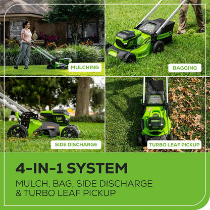 60V 21 Cordless Self-Propelled Lawn Mower, 2 x 4.0Ah Batteries and Dual Port Rapid Charger
