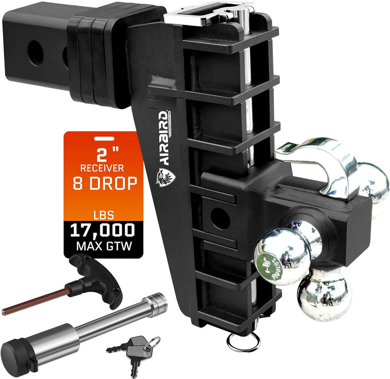 Adjustable Trailer Hitch Fits 2-Inch Receiver