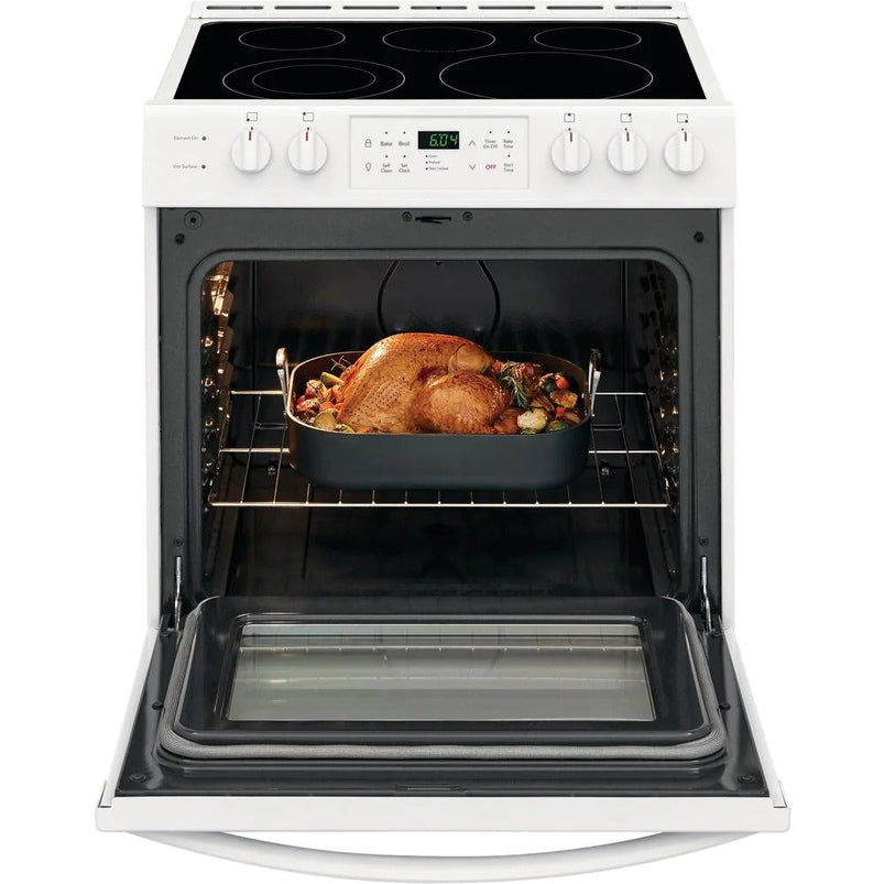 30 In. 5.0 Cu. Ft. Single Oven, White with Nvs Black Glass