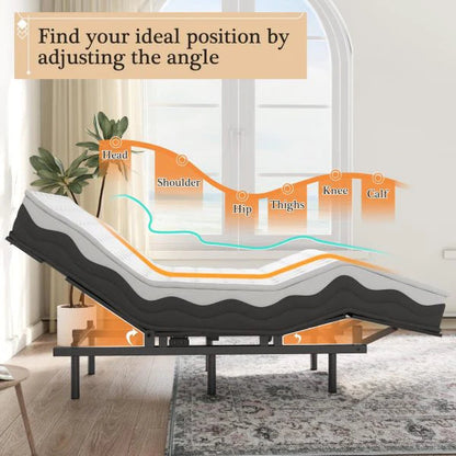 Adjustable Bed Frame -Wireless Remote -Memory Function -Adjustable Bed Base -Head and Foot Lift Incline -Zero Gravity -Quiet Motor for Lying Down