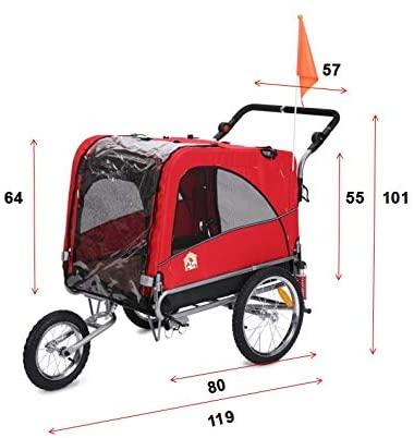 3 in 1 Large Sized Bike Trailer Bicycle Pet Trailer/Jogger/Dog Cage with Suspension 10308
