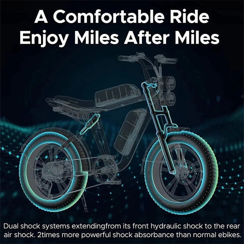 Akez Electric Bike for Adults, 1000W 28mph Moped E-Bike with 48V 13A Removable Battery