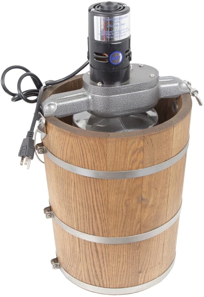 6 QT Country Ice Cream Maker, Classic Wooden Tub, Country Electric Motor