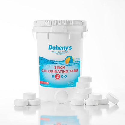 3 Inch Stabilized Chlorine Tablets, Pro-Grade Pool Sanitizer, Long Lasting, Slow Dissolving, 99% Pure Tri-Chlor, Individually Wrapped, 50lb