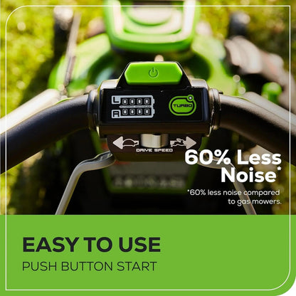 60V 21 Cordless Self-Propelled Lawn Mower, 2 x 4.0Ah Batteries and Dual Port Rapid Charger