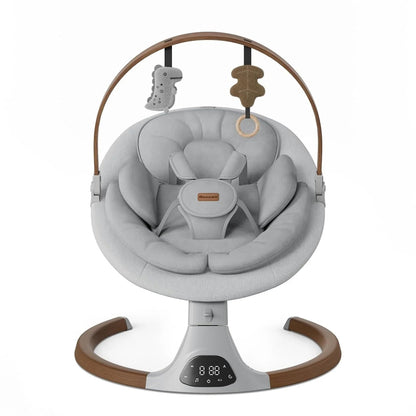Baby Swings for Infants, Monamii Baby Swing, Bluetooth Infant Swing with Music Speaker, 5 Speeds and Remote Control, Indoor and Outdoor Use