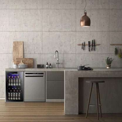 Antarctic Star 36 Bottle Wine Cooler/Cabinet Beverage Refrigerator Small Mini Wine Cellar Beer Soda Bar Fridge Quiet Operation Compressor Adjust