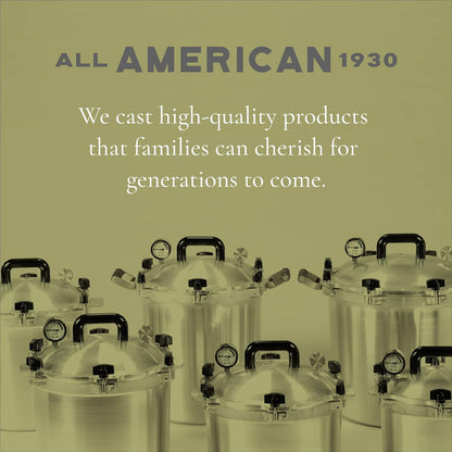 All American 1930, 21.5qt Pressure Cooker/Canner the 921, Metal to Metal Sealing System, Easy to Open and Close, Suitable for Gas, Electric